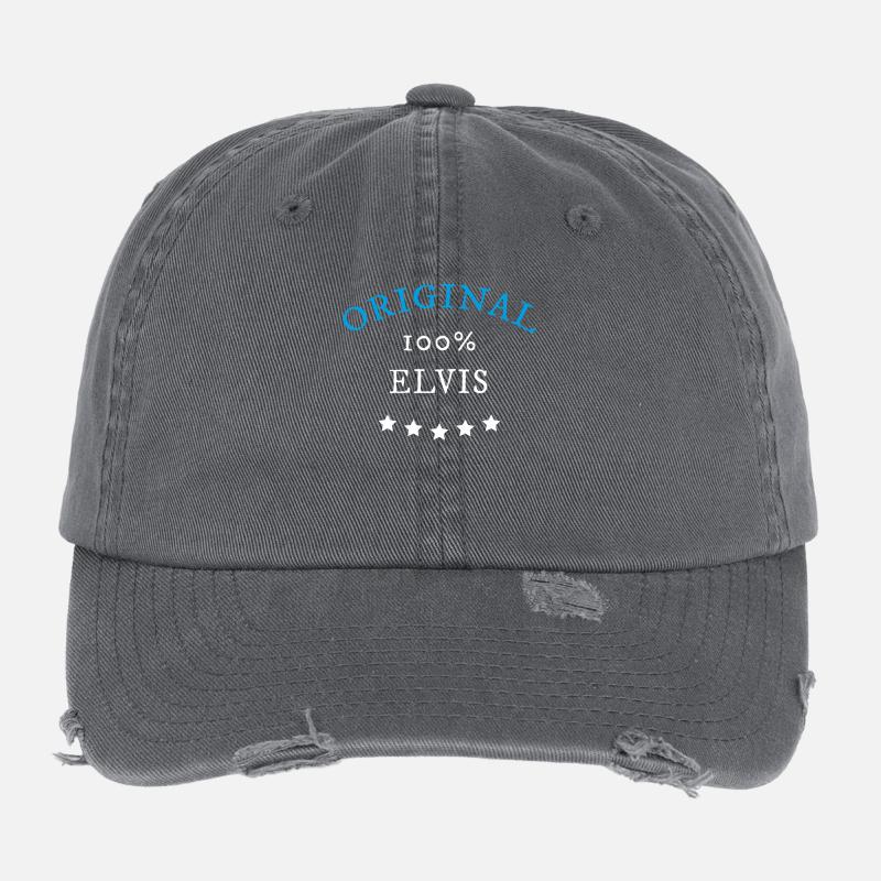 Original 100% Elvis, Geschenk, Namen Flexfit Vintage Destroyed Cap