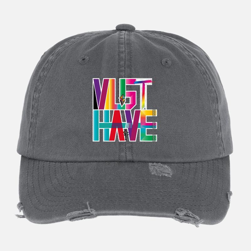 MUST-HAVE - Flexfit Vintage Destroyed Cap - dark grey