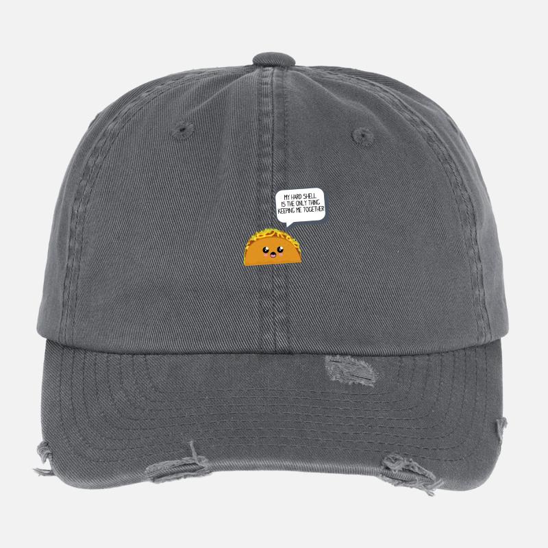 Cute Taco - Flexfit Vintage Destroyed Cap - Dunkelgrau