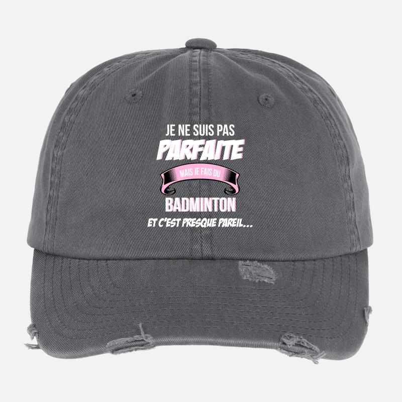 Badminton - Casquette vintage effet usé Flexfit - charbon