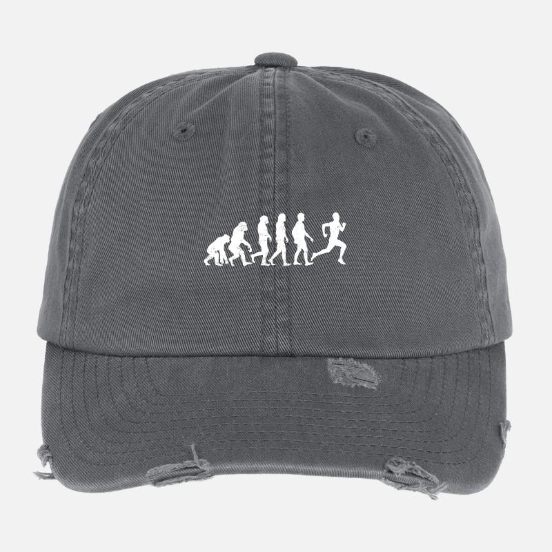Läufer evolution rennen joggen geschenk marathon Flexfit Vintage Destroyed Cap