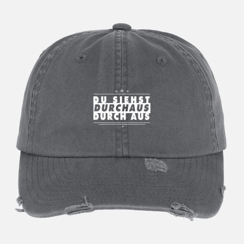 Du siehst durchaus durch aus - Flexfit Vintage Destroyed Cap - Dunkelgrau
