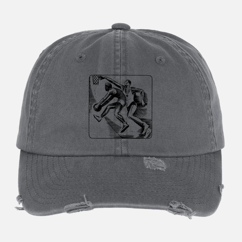 Basketball - Flexfit Vintage Destroyed Cap - Dunkelgrau