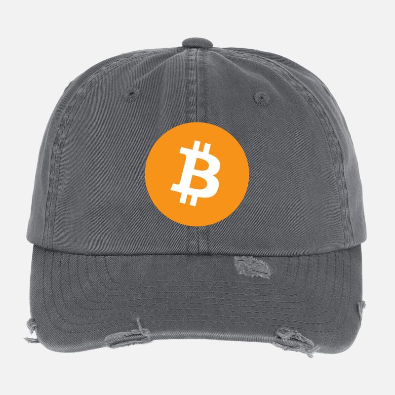 Bitcoin Logo Casquette vintage effet usé Flexfit