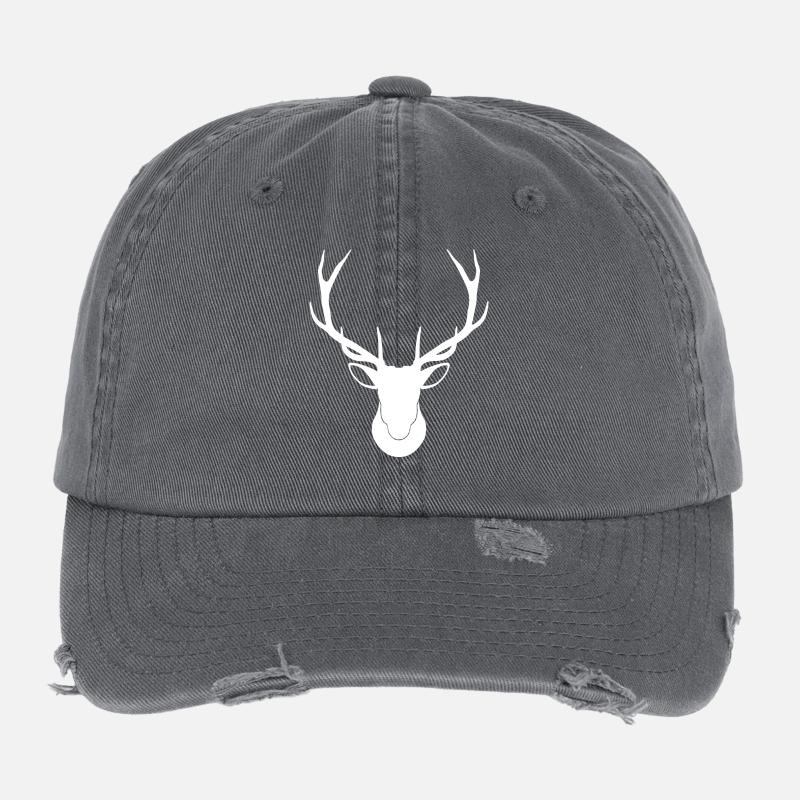 Deer - deer antler Flexfit Vintage Destroyed Cap