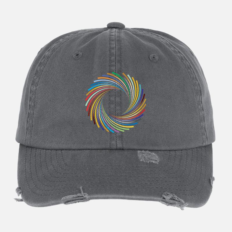 Camera aperture abstract Flexfit Vintage Destroyed Cap
