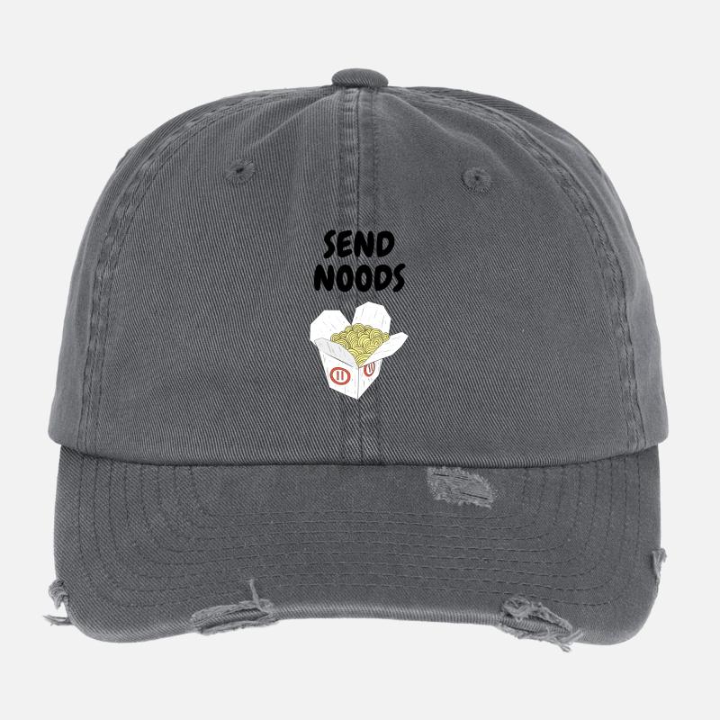 SEND NOODS - Flexfit Vintage Destroyed Cap - Dunkelgrau