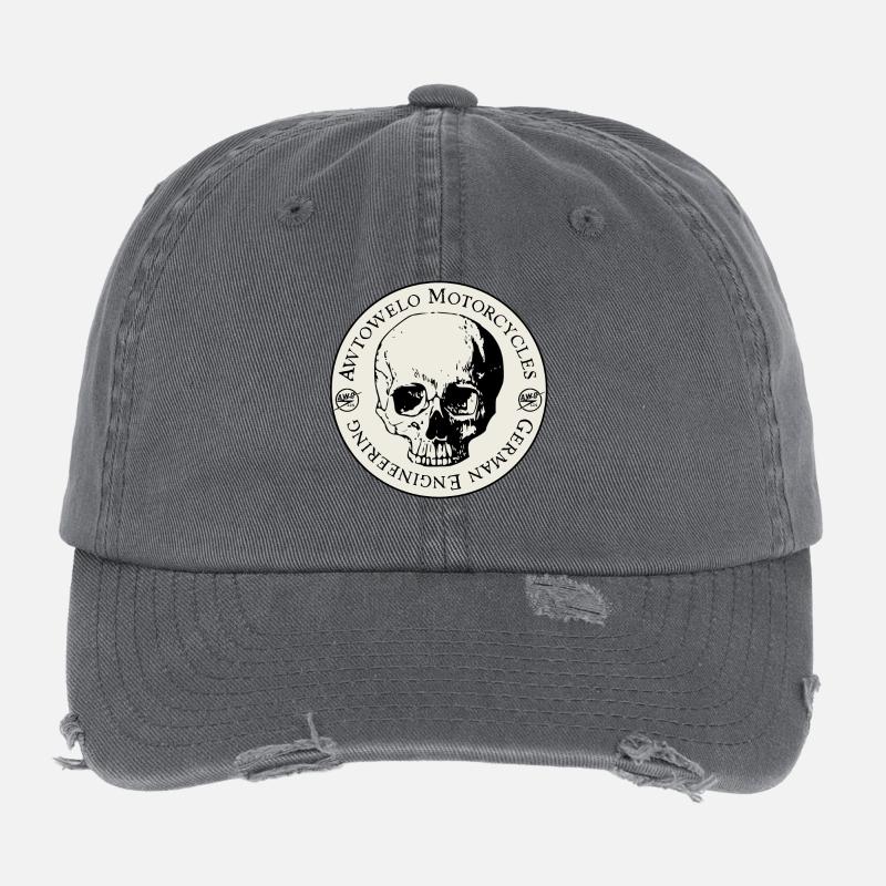 Awtowelo Motorcycles German Engineering Flexfit Vintage Destroyed Cap