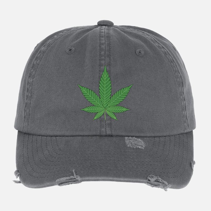 Hanfblatt Geschenk Idee Flexfit Vintage Destroyed Cap
