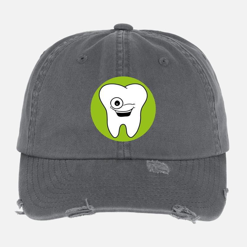 Pratique dentaire dent Logo Casquette vintage effet usé Flexfit