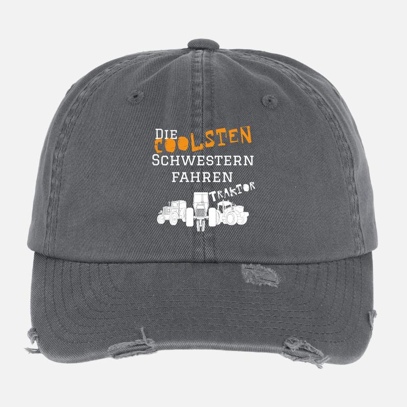 The coolest sister tractor Flexfit Vintage Destroyed Cap