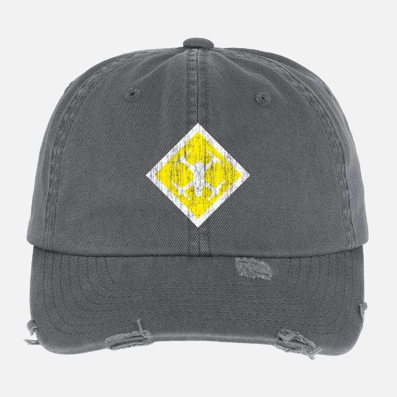 signe frais de drones sous forme Karo sur un fond jaune Casquette vintage effet usé Flexfit