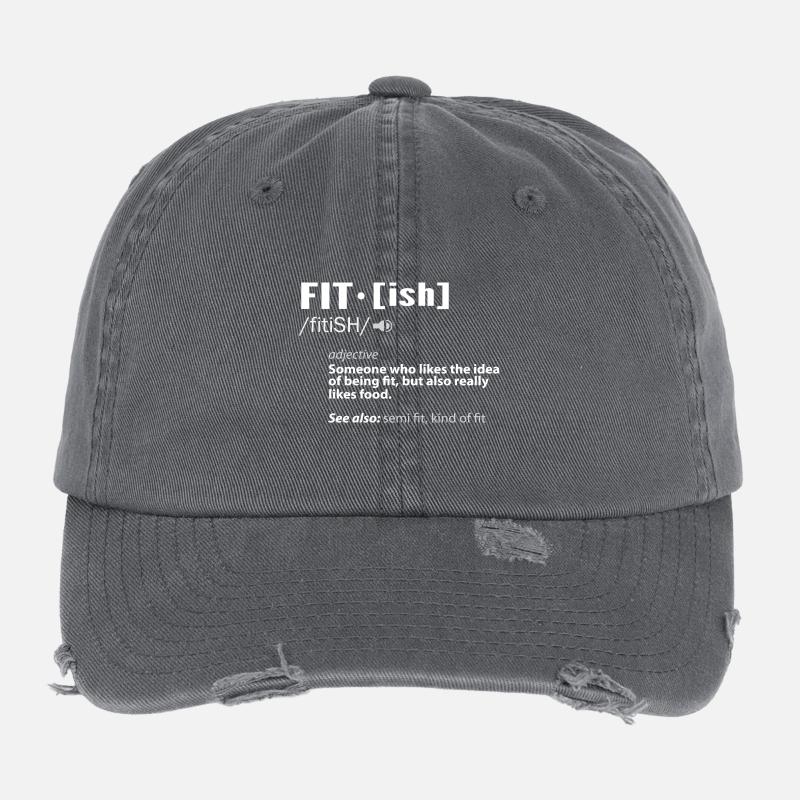 Funny Fit - ish Exercise Workout Gym Gift Flexfit Vintage Destroyed Cap