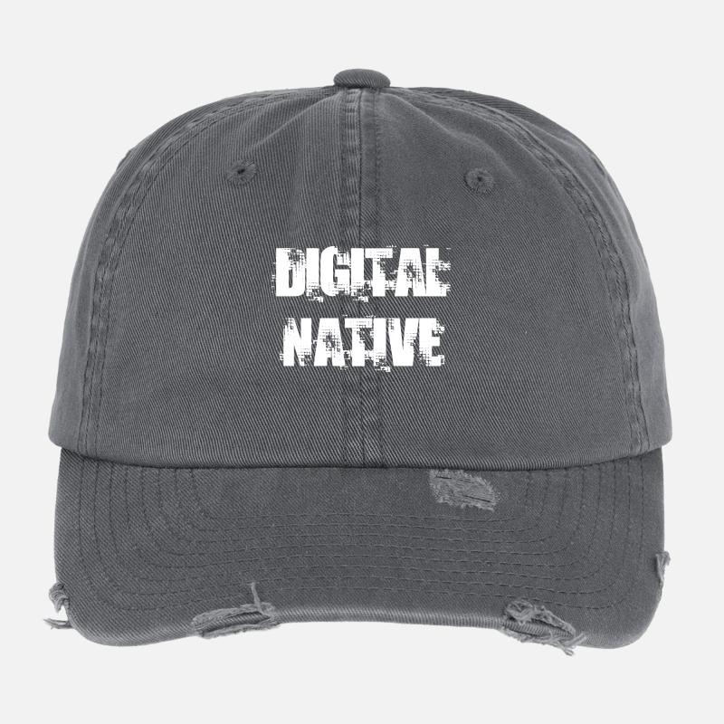 DIGITAL NATIVE - Flexfit Vintage Destroyed Cap - dark grey