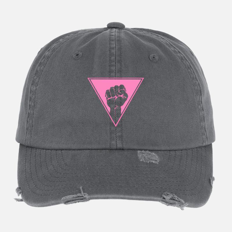 Rosa Winkel, Kämpferisch! Flexfit Vintage Destroyed Cap