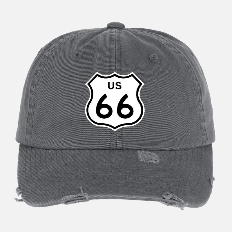 Route 66 Casquette vintage effet usé Flexfit