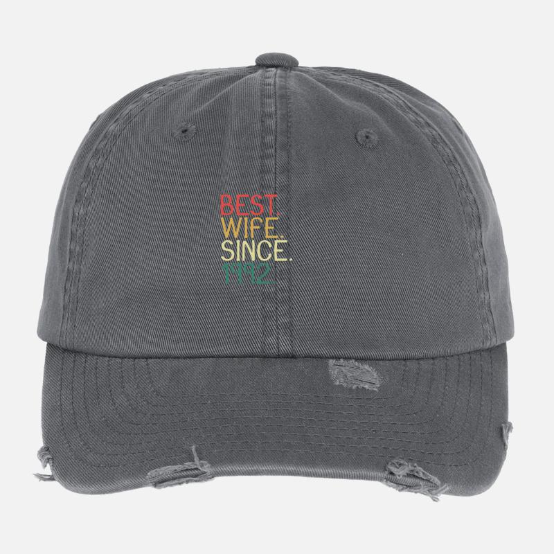 Beste Ehefrau Seit 1992 - Hochzeitstag Jahrestag Flexfit Vintage Destroyed Cap