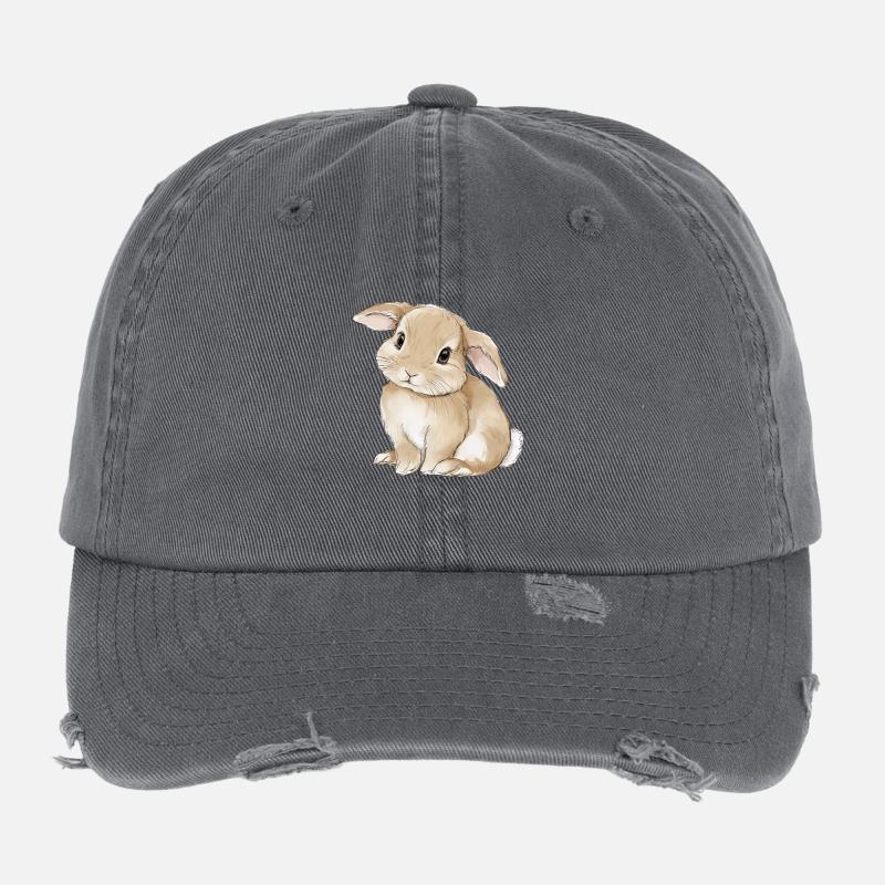 Mignon bébé lapin lapin Casquette vintage effet usé Flexfit