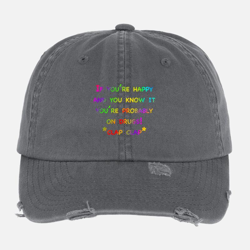 Drogues du bonheur Casquette vintage effet usé Flexfit
