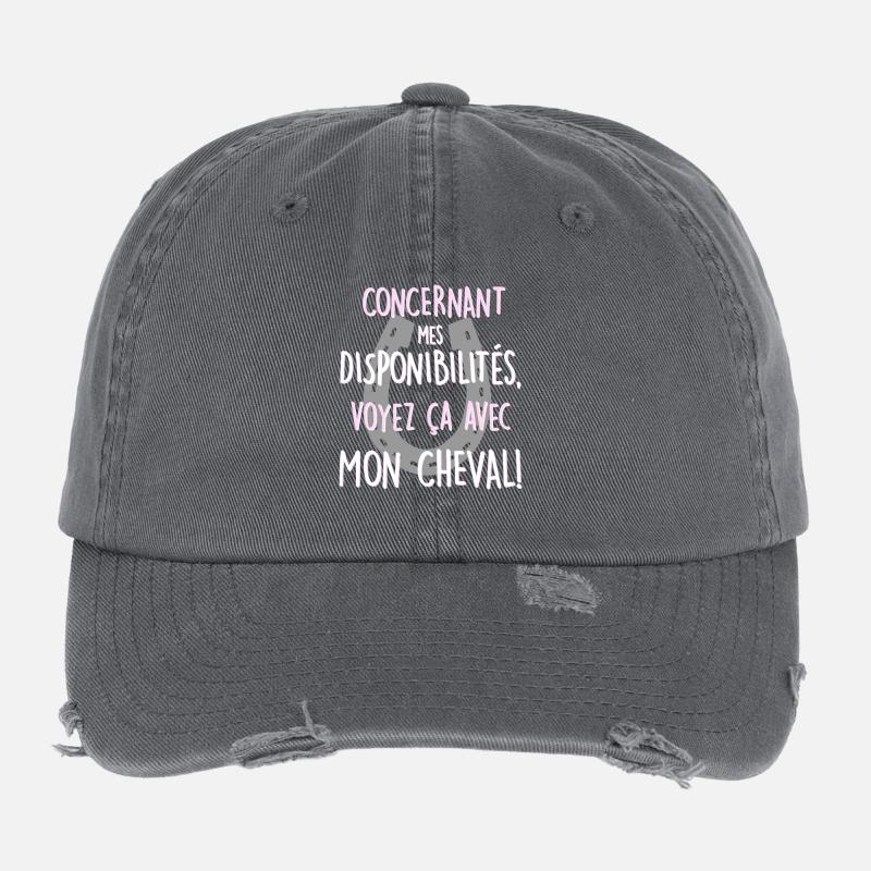 Voyez ça avec mon cheval! Casquette vintage effet usé Flexfit