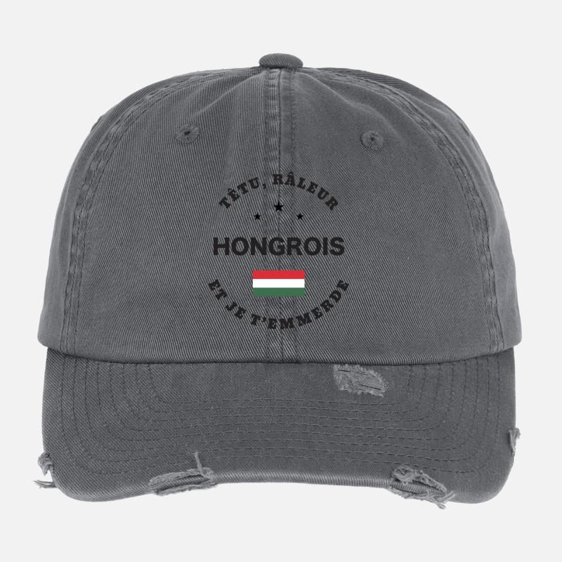 Hongrois, têtu, râleur Casquette vintage effet usé Flexfit