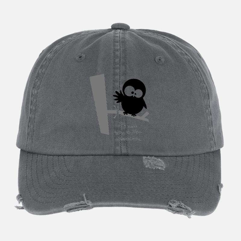 Eine Eule // Ich muss hier leider abbrechen. Flexfit Vintage Destroyed Cap