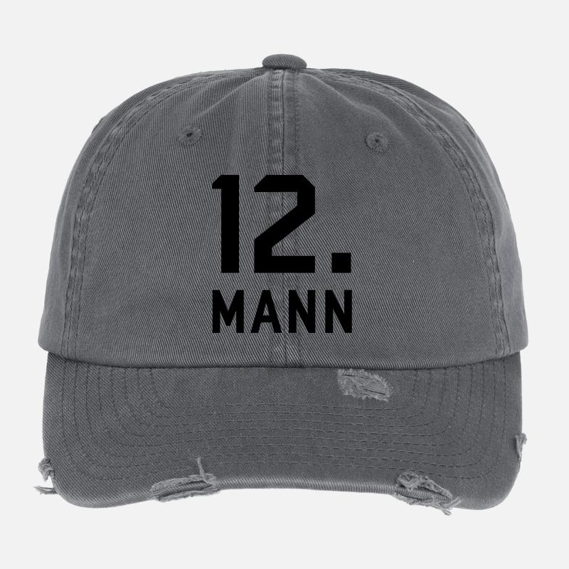 Zwölfter Mann - Flexfit Vintage Destroyed Cap - Dunkelgrau