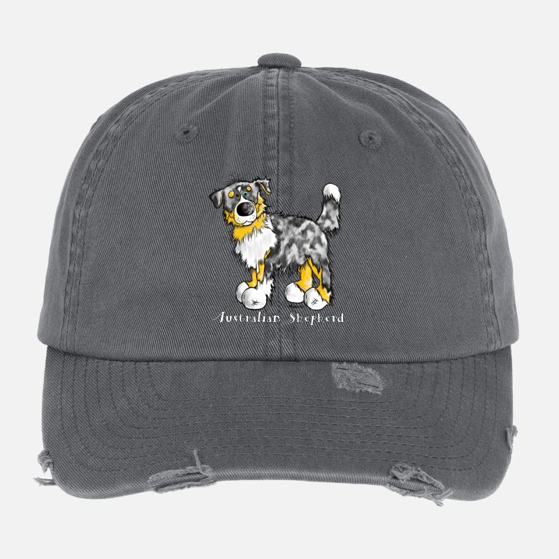 Australian Shepherd – Aussie – Hütehund Flexfit Vintage Destroyed Cap