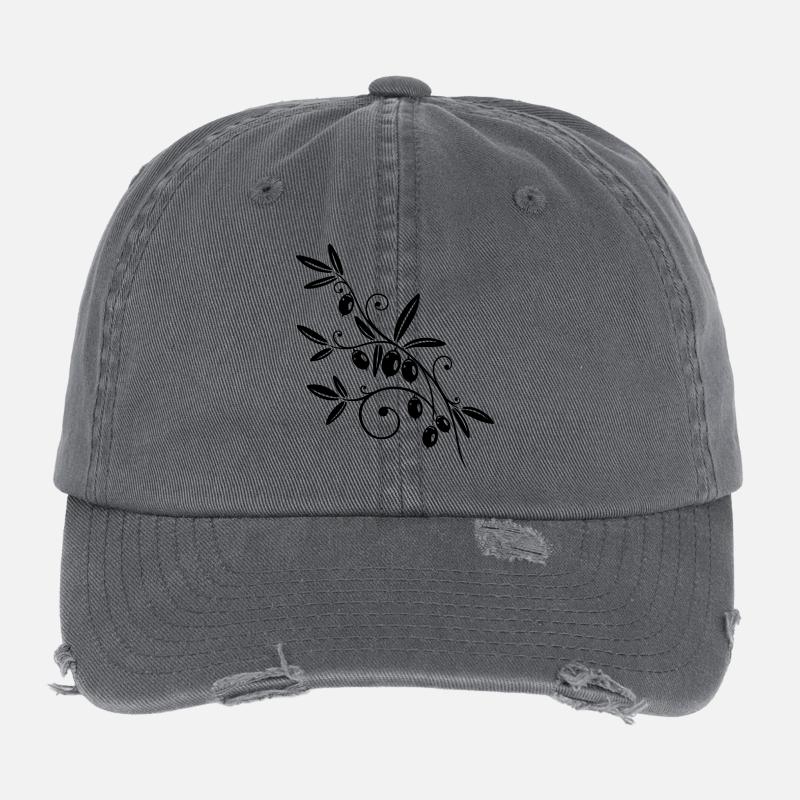 Kitchen, cooking, olive branch with olives Flexfit Vintage Destroyed Cap