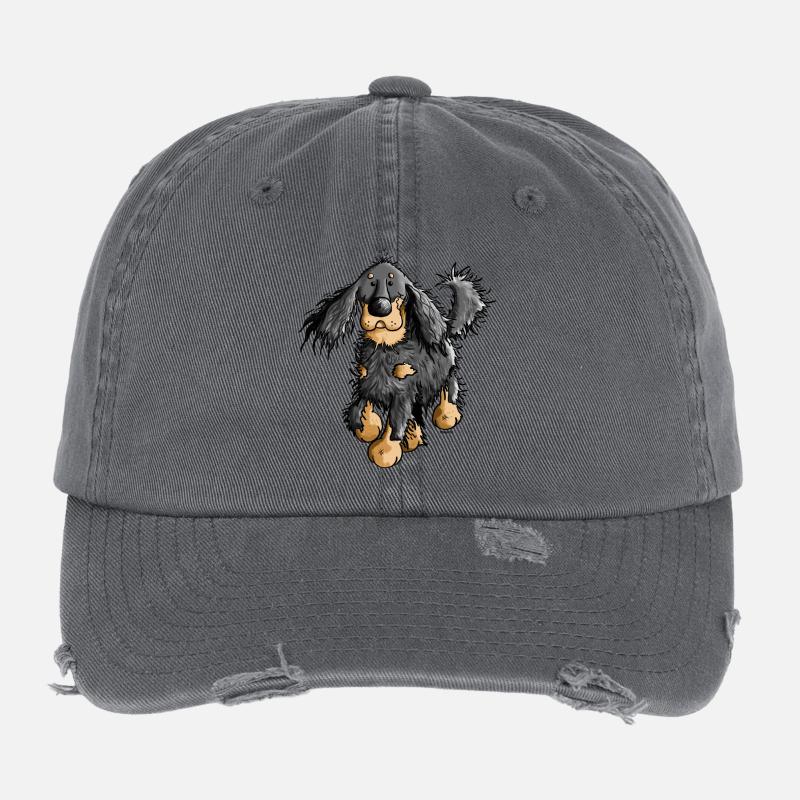 Flinker Gordon Setter - Hund Flexfit Vintage Destroyed Cap
