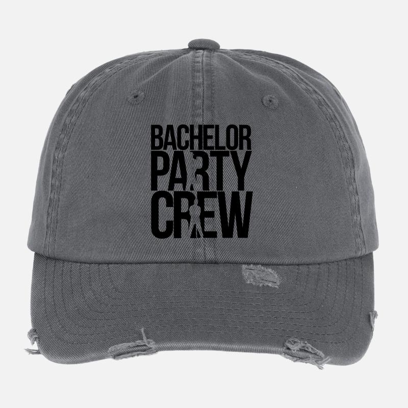 bachelor party crew Flexfit Vintage Destroyed Cap