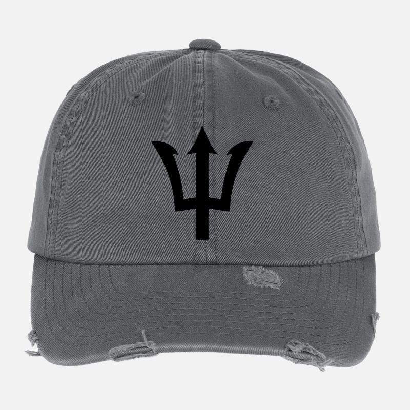 fork barbados trident barbados Flexfit Vintage Destroyed Cap