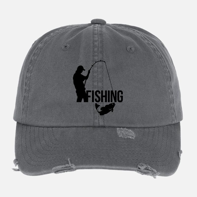 fishing Flexfit Vintage Destroyed Cap