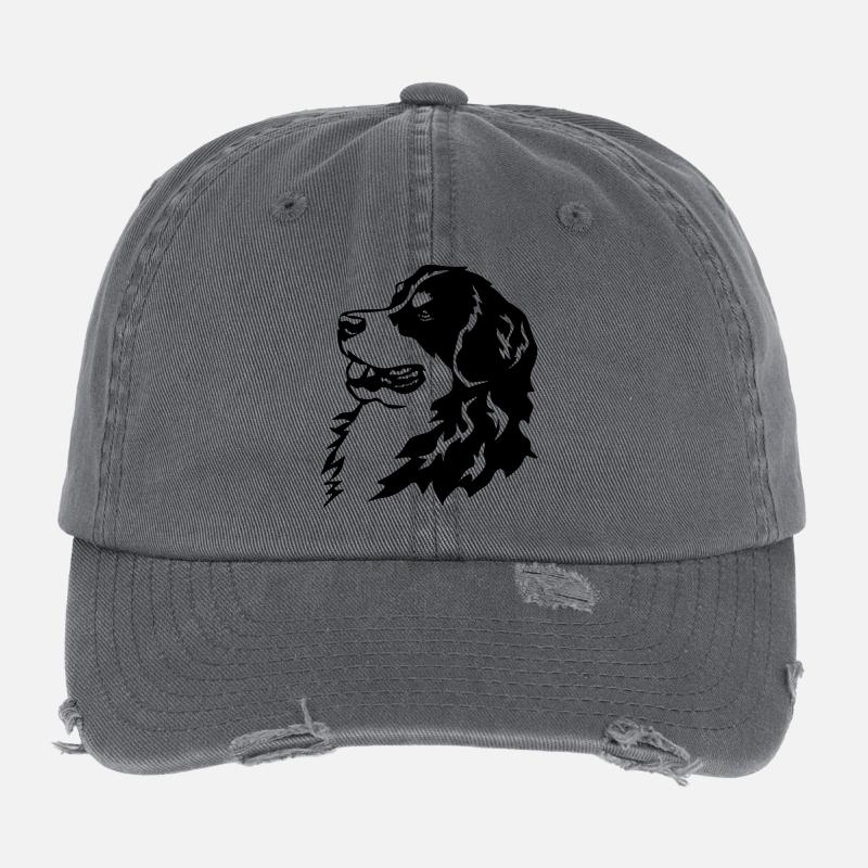 Tête de bouvier bernois Casquette vintage effet usé Flexfit