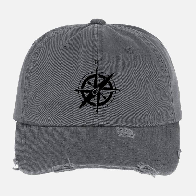 Compass Rose Kayak Flexfit Vintage Destroyed Cap