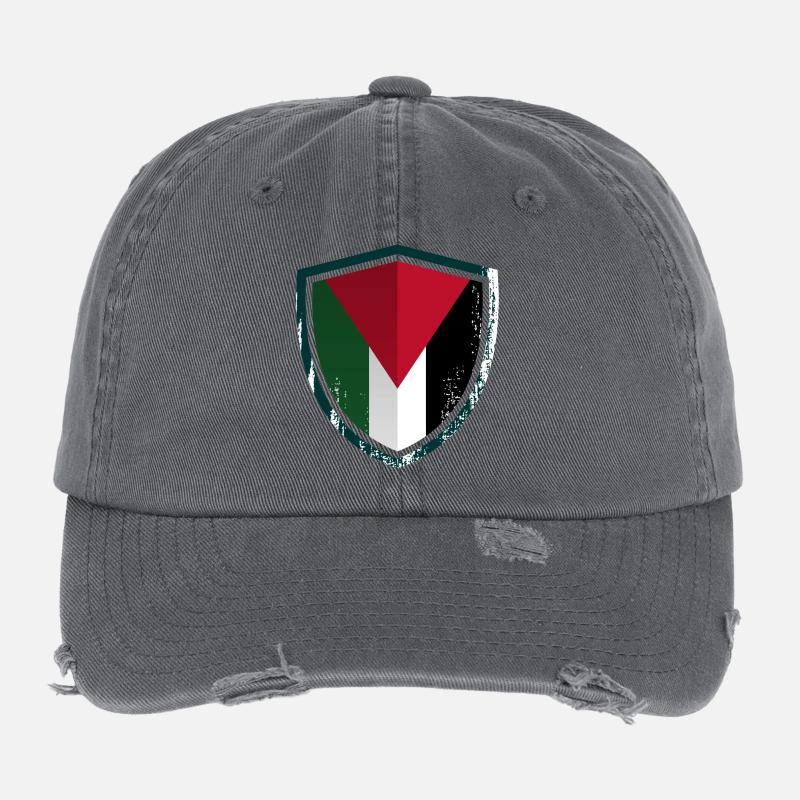 Geometric Shield Crest Flexfit Vintage Destroyed Cap