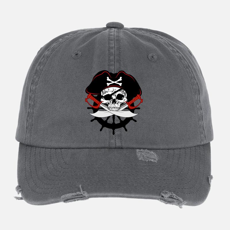 Pirate skull Flexfit Vintage Destroyed Cap