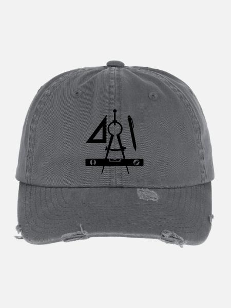 Architect logo - Flexfit Vintage Destroyed Cap - dark grey - Front