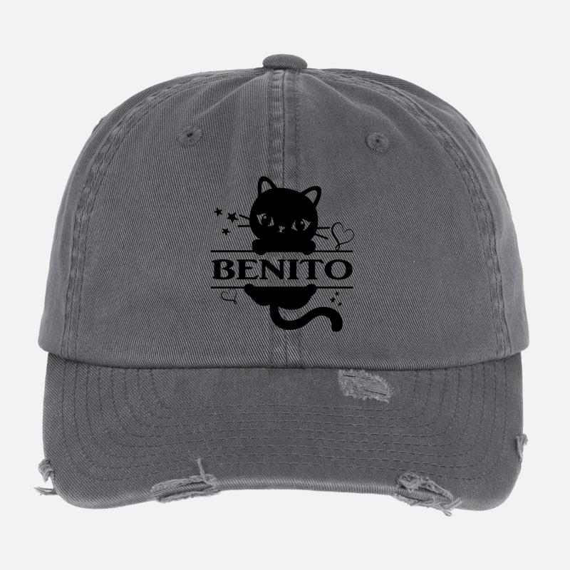 Benito t-shirt t-shirt Katze cat gift idea Flexfit Vintage Destroyed Cap