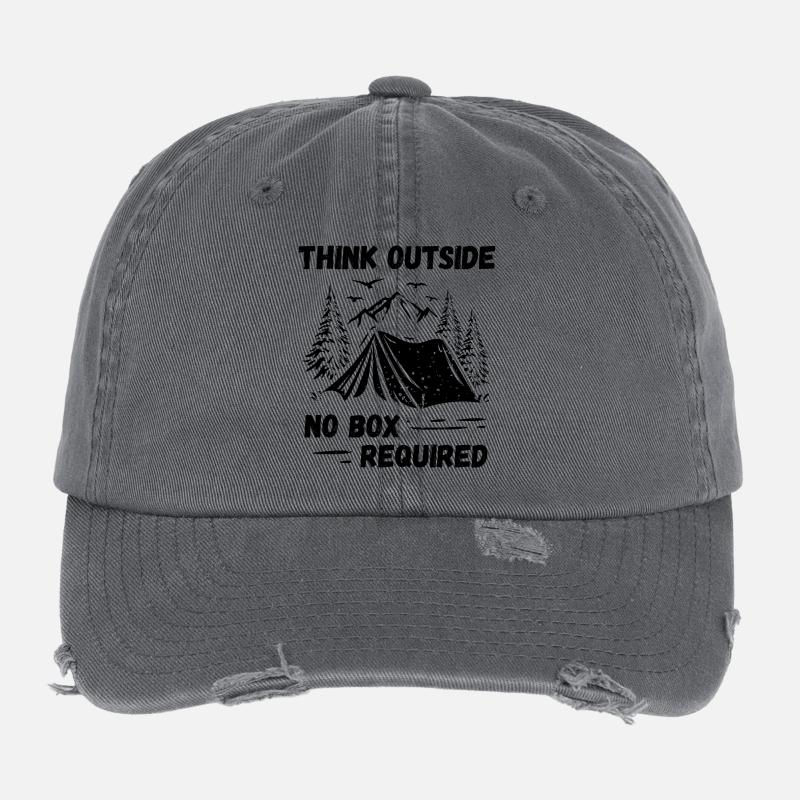 Camping, Hiking, Forest - Think Outside Flexfit Vintage Destroyed Cap