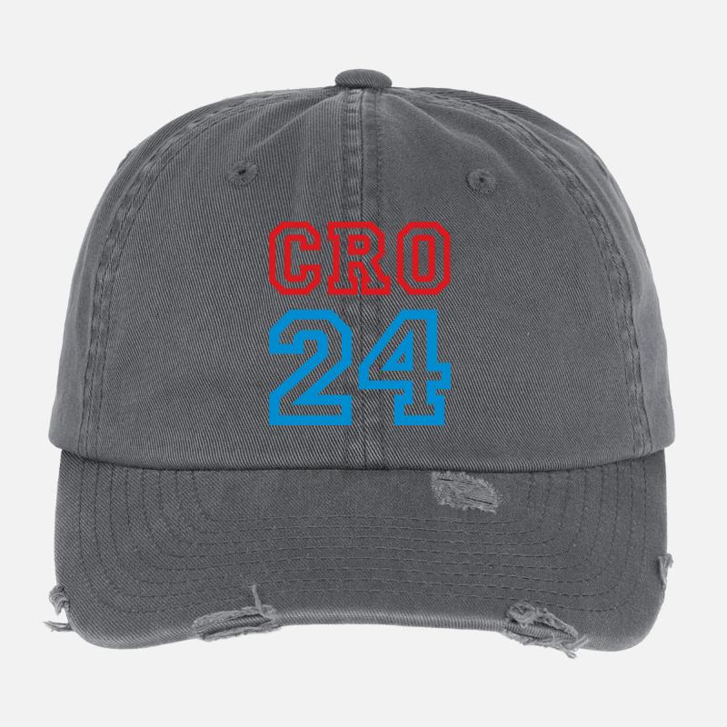 Croatia Kroatien Flexfit Vintage Destroyed Cap