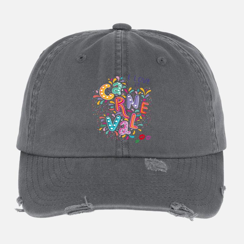 Carnival, Carnival Confetti Flexfit Vintage Destroyed Cap