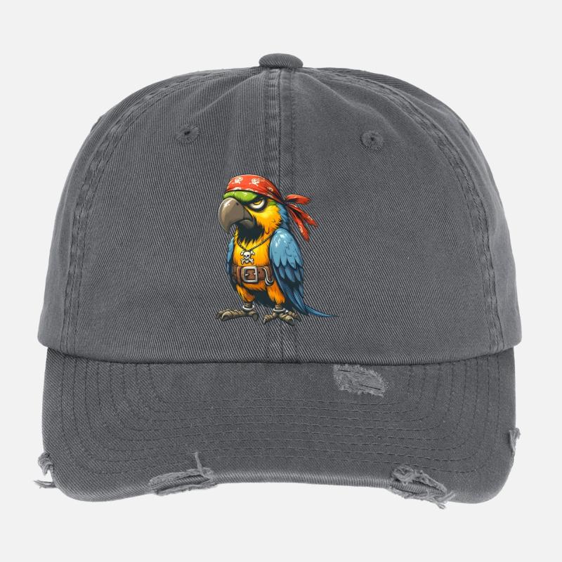 Pirate Parrot Flexfit Vintage Destroyed Cap