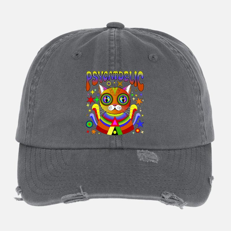 PSYCATDELIC Flexfit Vintage Destroyed Cap