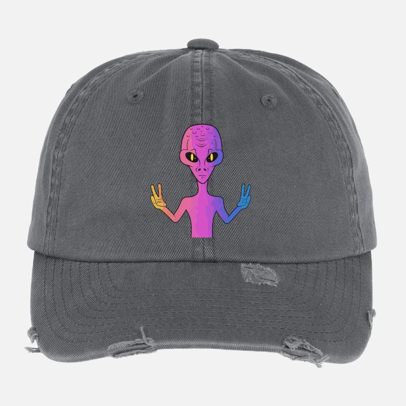 Paix Alien Casquette vintage effet usé Flexfit