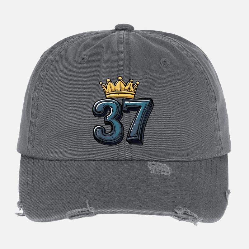 37 Zahl Krone Flexfit Vintage Destroyed Cap