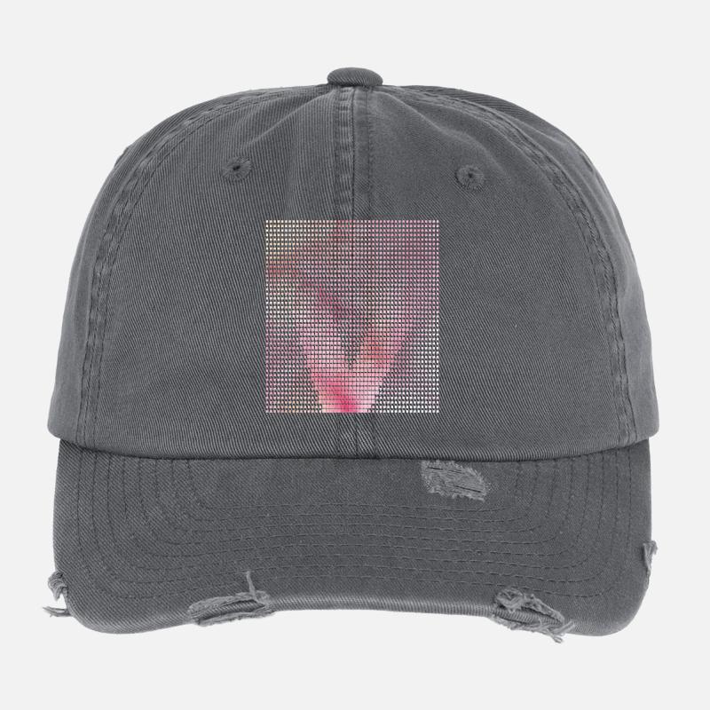 Lettre V Casquette vintage effet usé Flexfit