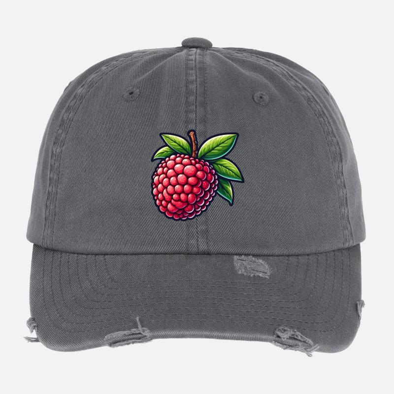 Litchi Illustrée Éclatant Casquette vintage effet usé Flexfit