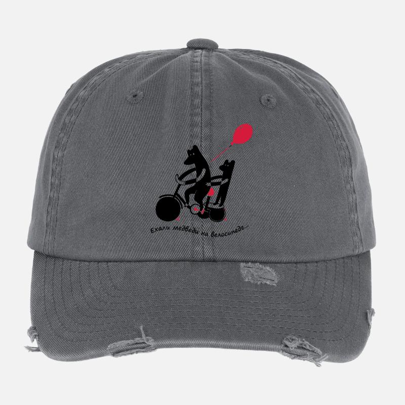 Baeren_Dreirad_Luftballon_mit_Text Flexfit Vintage Destroyed Cap