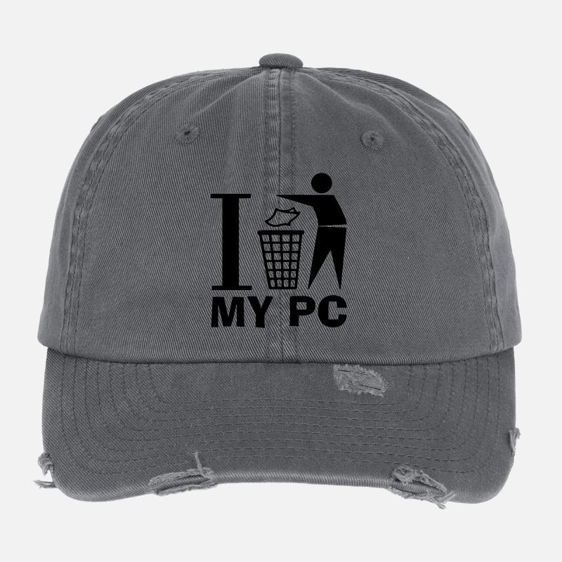 No more PCs! - Flexfit Vintage Destroyed Cap - dark grey